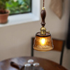 美式复古胡桃木黄铜玻璃餐厅吧台床头过道民宿个性创意怀旧小吊灯