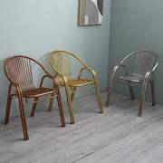 。2024简约现代不锈钢椅子加厚靠背椅户外阳台家用餐椅单人扶