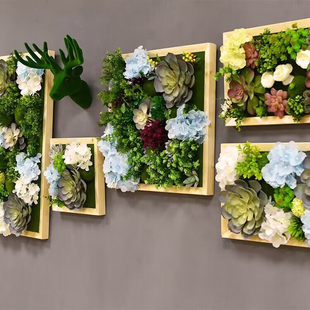 仿真绿植多肉壁挂田园挂饰壁饰，立体电表箱遮挡植物墙花卉墙面装饰
