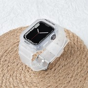 适用iwatch98苹果手表表带一体冰川applewatch7智能6配件，5替换4腕带se保护壳套2硅胶ultra女3男款手表带49mm