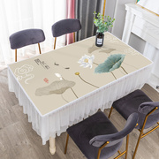 小清新餐桌桌布长方形，防尘罩家用蕾丝雪纺茶几桌布盖巾布艺防尘罩
