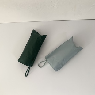 只此青绿色系纯色小伞巴掌六折黑胶伞迷你适合小包防紫外线晴雨伞