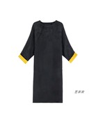 新中式国风气质盘扣，设计连衣裙大码胖mm宽松显瘦百搭撞色长袖裙子