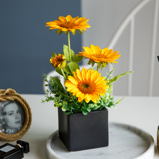 北欧ins仿真花向日葵小盆栽室内家居客厅装饰仿真假花花艺摆件