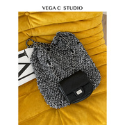 VEGA C重磅小香风手工编织托特包菱格链条大容量单肩流浪包双子包