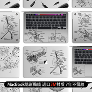 吉格士MacBookpro14保护膜2023M3苹果电脑磨砂背膜air15笔记本Air外壳M2配件16贴纸透明贴膜13寸适用于