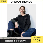 ur女装时尚休闲百搭连帽抽绳印花长袖，t恤uwl430124