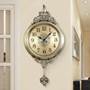 美式金属挂钟客厅欧式家用静音挂表摇摆钟表大气创意时尚北欧时钟