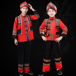 儿童男壮族彝族服饰，苗族白族服土家族，服瑶族少数民族舞蹈演出服装