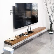 电视柜一字板实木电视墙置物架悬空搁板墙上隔板吧台板简约原木板