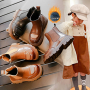 女童马丁靴秋冬2023儿童加绒保暖棉鞋中大童女孩时尚皮靴短靴