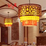 现代中式吊灯仿古餐厅，客厅羊皮灯复古酒店茶楼，阳台玄关圆形灯具