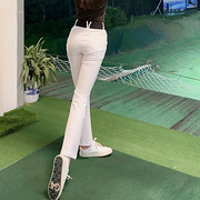 高尔夫女装裤子女士球裤显瘦白色长裤高腰弹力女裤运动微喇裤