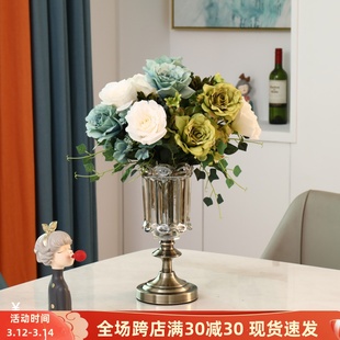 欧式创意玻璃花瓶摆件家居装饰品客厅餐桌门店书房时尚电视柜摆设