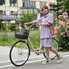 库伊女式成人自行车日式复古内三速轻便变速单车老人男淑女通勤车
