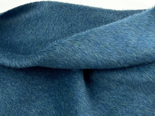 阿尔巴卡羊驼毛 蓝色混色光泽长毛顺毛羊毛呢料面料秋冬大衣布料