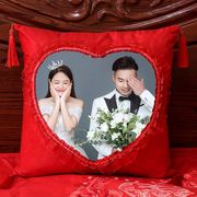 结婚抱枕一对diy来图定制婚庆高档中式私人婚房礼物红色靠垫枕头