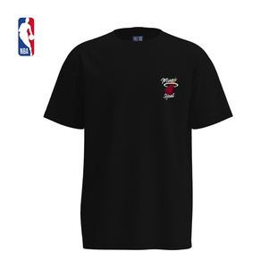 NBA春夏男款ICON系列运动宽松舒适短袖T恤热火队