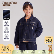 PawinPaw卡通小熊童装2024年春夏男童学院风帅气字母牛仔外套
