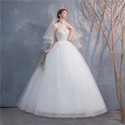 婚纱新娘公主齐地白色抹胸简约韩式女生森系婚纱
