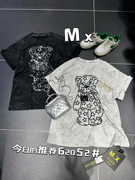 mx62052欧货2024夏烫钻小熊，设计感纯棉，宽松大版短袖t恤女上衣