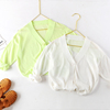 女童针织开衫夏季洋气外套儿童装宝宝白色线衣空调衫薄款上衣