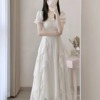 法式白色感(白色感)仙女连衣裙，女夏季2024超仙公主裙温柔风长裙子女装