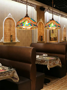 新疆餐厅吊灯卡座吊灯清吧烤肉店民宿客栈吊灯彩色玻璃阿拉伯