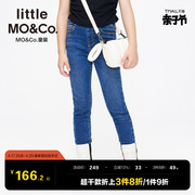 littlemoco童装春秋装儿童，裤子女童牛仔裤长裤弹力，小脚裤中大童