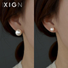 xign珍珠耳环女999纯银，2024年耳钉轻奢小众，设计耳饰耳坠
