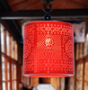 中式轻奢景德镇陶瓷中餐厅阳台过道玄关门厅走廊红釉笔斗吊灯多款