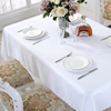 纯色长方形会议桌布白色桌布，布艺定制地推台布酒店，餐厅饭店圆桌布