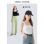 vegachang纯色吊带背心，女2024年夏季修身显瘦内搭针织打底衫