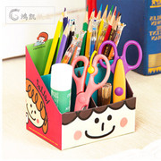 纸质笔筒 收纳盒桌面收纳储物盒 创意DIY办公文具用品卡通笔筒