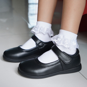 香港学生女童黑皮鞋公主，鞋真皮软皮头层牛皮，儿童演出礼服黑色