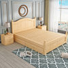 实木床1.5米现代简约欧式双人床主卧大床1.8m经济型，家用1米单