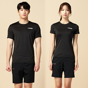 pgnc佩极酷羽毛球服女套装黑色，男韩国进口夏季情侣，透气速干运动服