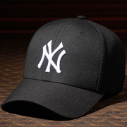 JVUΑMLB棒球帽男女经典EXO洋基队黑色白标NY帽子可调节鸭舌帽LA