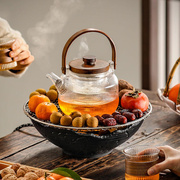 盛芊堂防炭火电热炉围炉煮茶套装大容量耐热玻璃茶壶可调节电陶炉