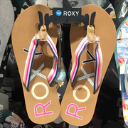 roxy2024夏季凉拖鞋女简约时尚，百搭彩色布袋杏色底人字拖