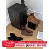 春秋单靴子磨砂皮侧拉链瘦瘦靴韩版时尚内增高短靴女潮方头时装靴