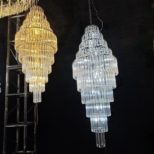 韩式亚克力水晶冰条吊灯婚庆酒店宴会厅大型吊顶布置创意灯具