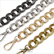 2cm扁链金属包带提手链，包包链条配件带包带，夸张铝材料包饰金属链