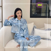 7折SILKY MIRACLE JEANS女士牛仔真丝家居服套装桑蚕丝情侣睡衣