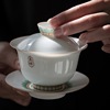 盖碗手绘三才单个不烫手甜白瓷薄胎景德镇茶具，套装陶瓷茶杯泡茶碗