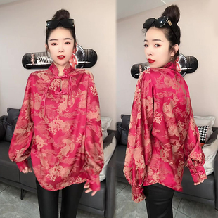 新中式国风时尚盘扣设计感中长款衬衫女秋冬气质高级感长袖衬衣潮