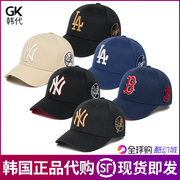 韩国mlb帽子ny字母刺绣，男女款不可调节侧标，硬顶封口棒球帽3acp16