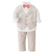 儿童绅士套装 春秋款男童绅士小礼服小西服4件套 宝宝长袖小西装