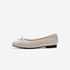 Nine West/玖熙2025年春季新款浅口单鞋女圆头蝴蝶结甜美平底女鞋