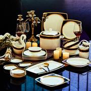 碗碟套装吃饭套碗盘子家用欧式简约宫廷瓷碗景德镇陶瓷器骨瓷餐具